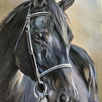 Miniature "Black Horse" from Tatjana Cechun